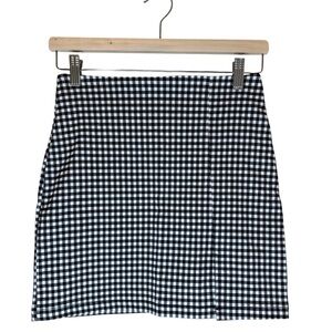 Shinestar Mini Skirt Black and White Gingham A-Line Size Small